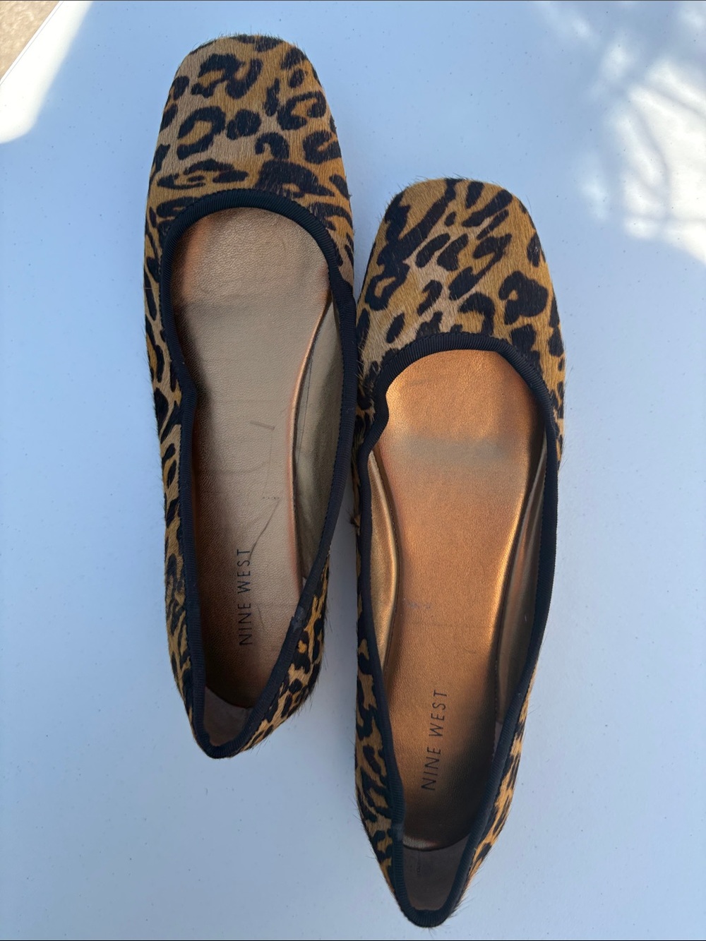 Nine West Leopard Print Ballet Flats - Brown & Black